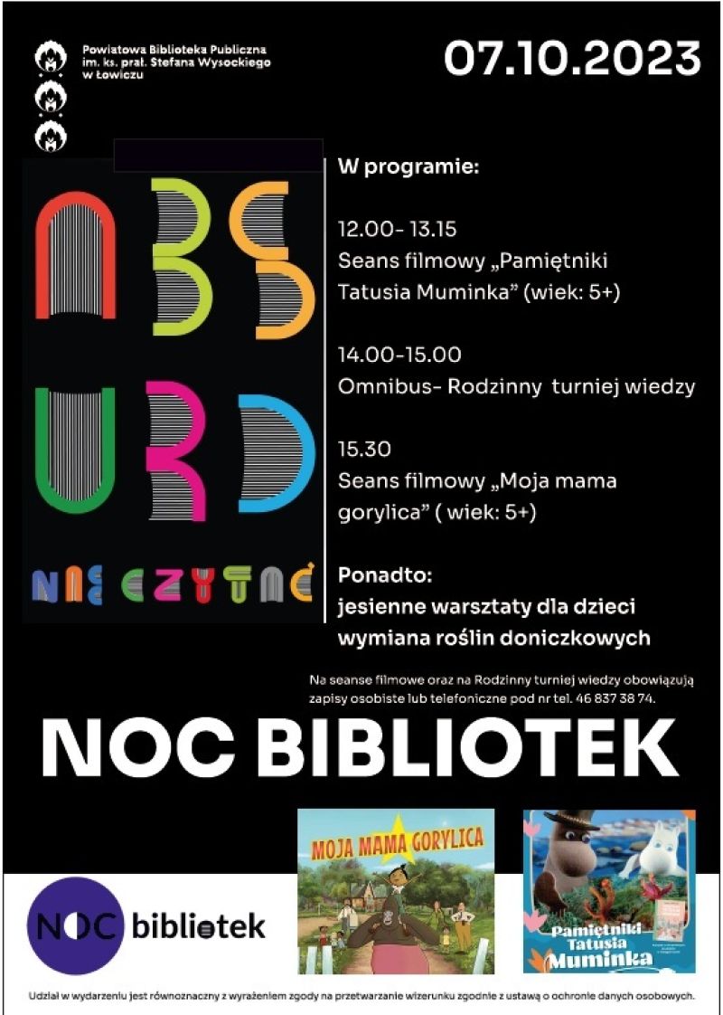 plakat Noc Bibliotek