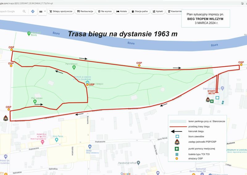 przebieg trasy 1963 m